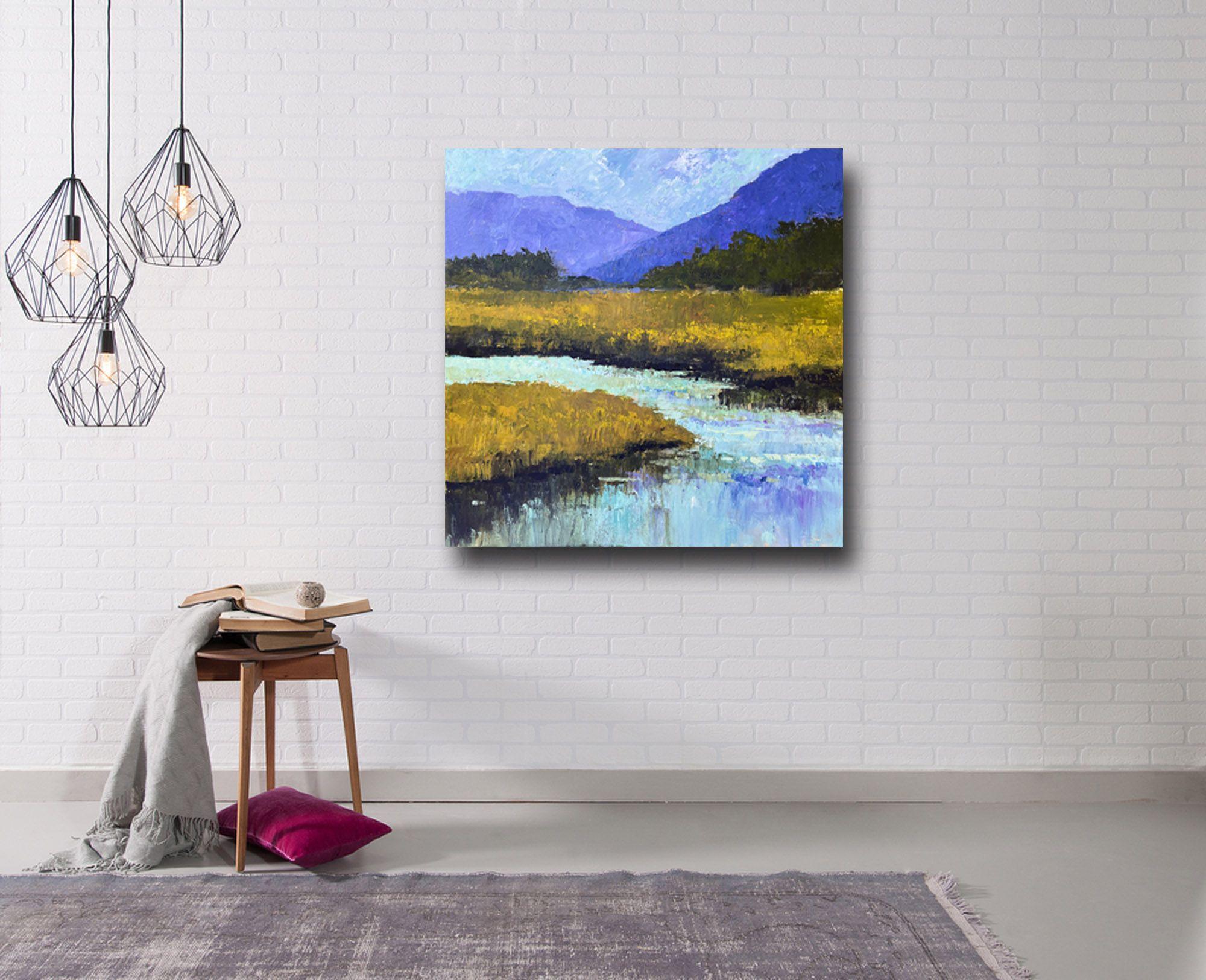 Vista de la montaña, Pintura, Acrílico sobre lienzo en venta 1