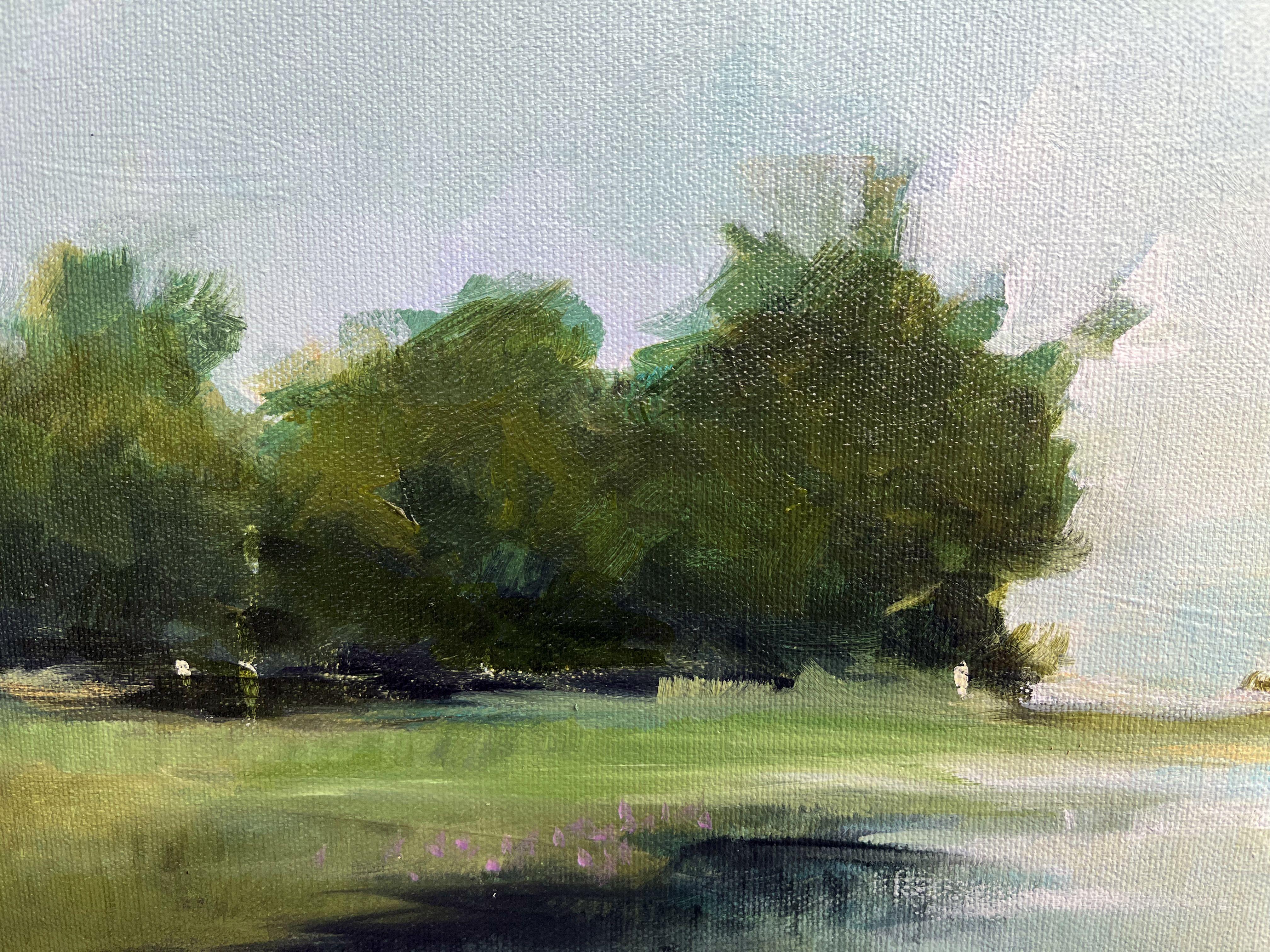 Mattina mistica, Pittura, Acrilico su tela in vendita 1