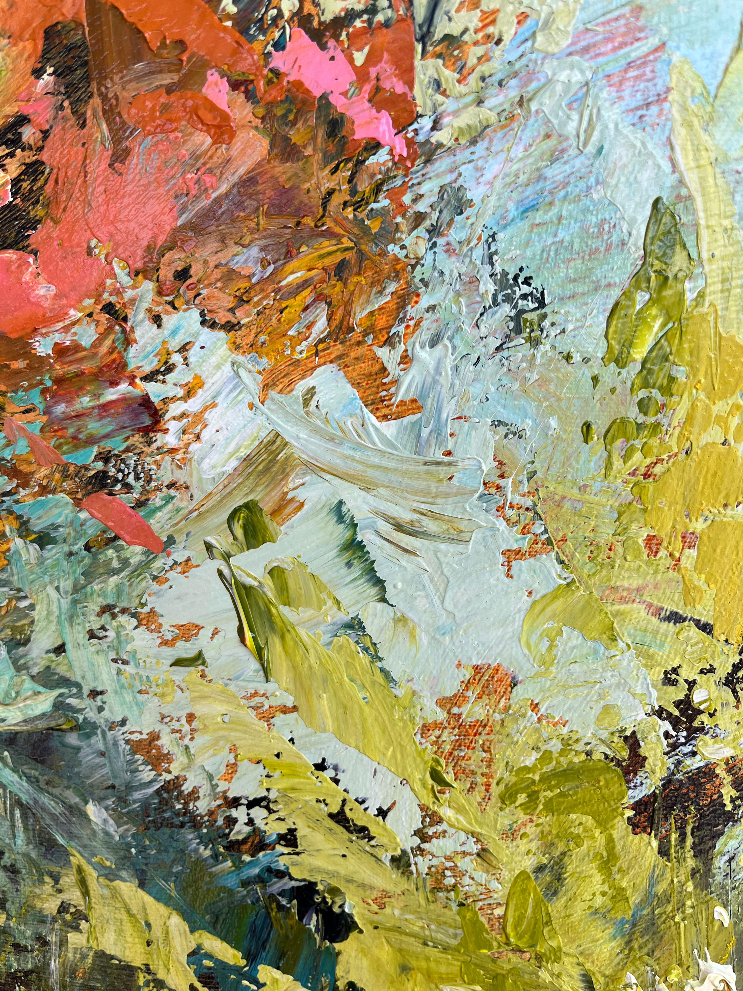 Promesa de primavera - Pintura acrílica abstracta impresionista de flores - Painting Impresionista abstracto de Filomena Booth