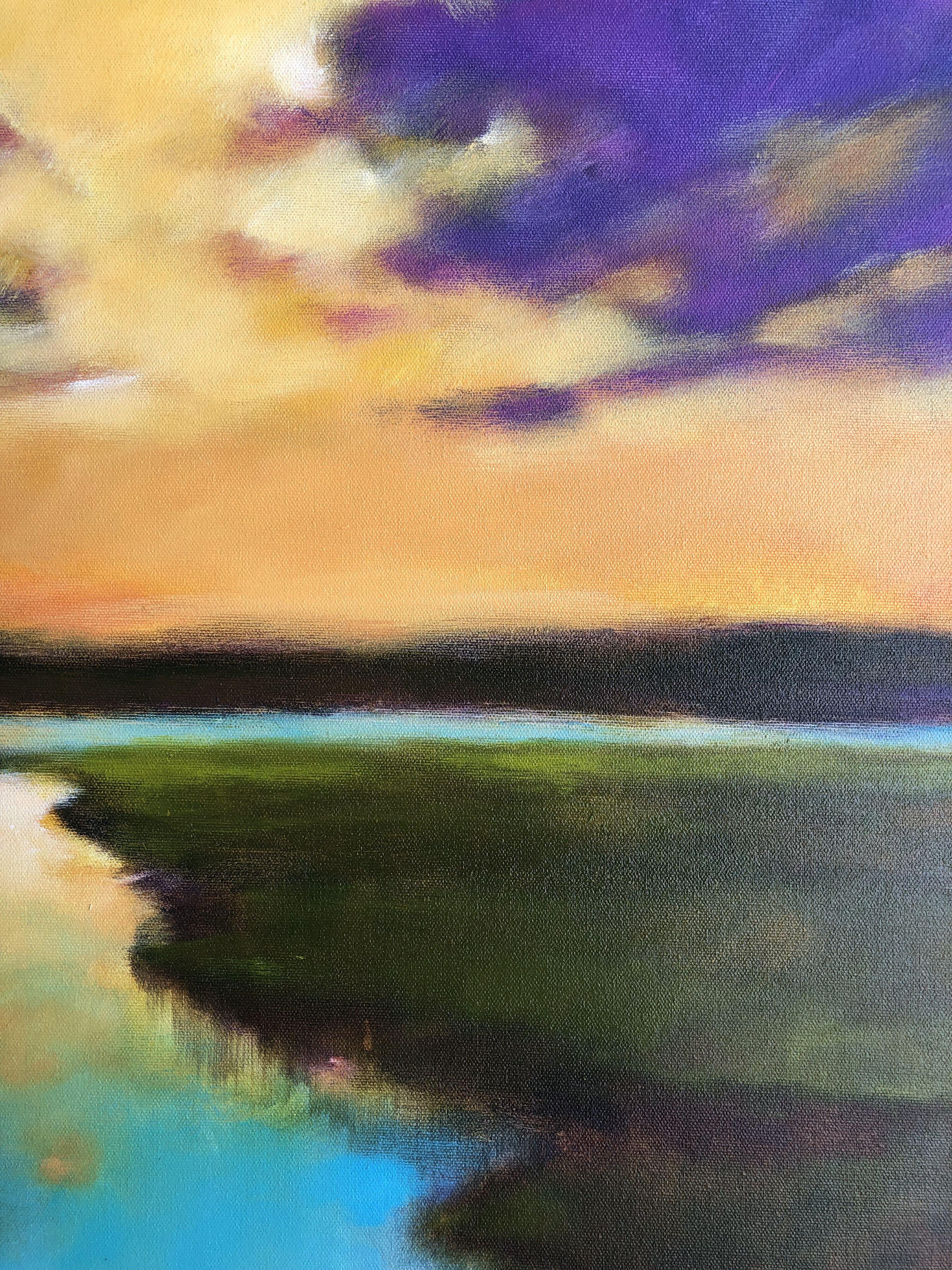 River Sunset, Painting, Acrylic on Canvas For Sale 2