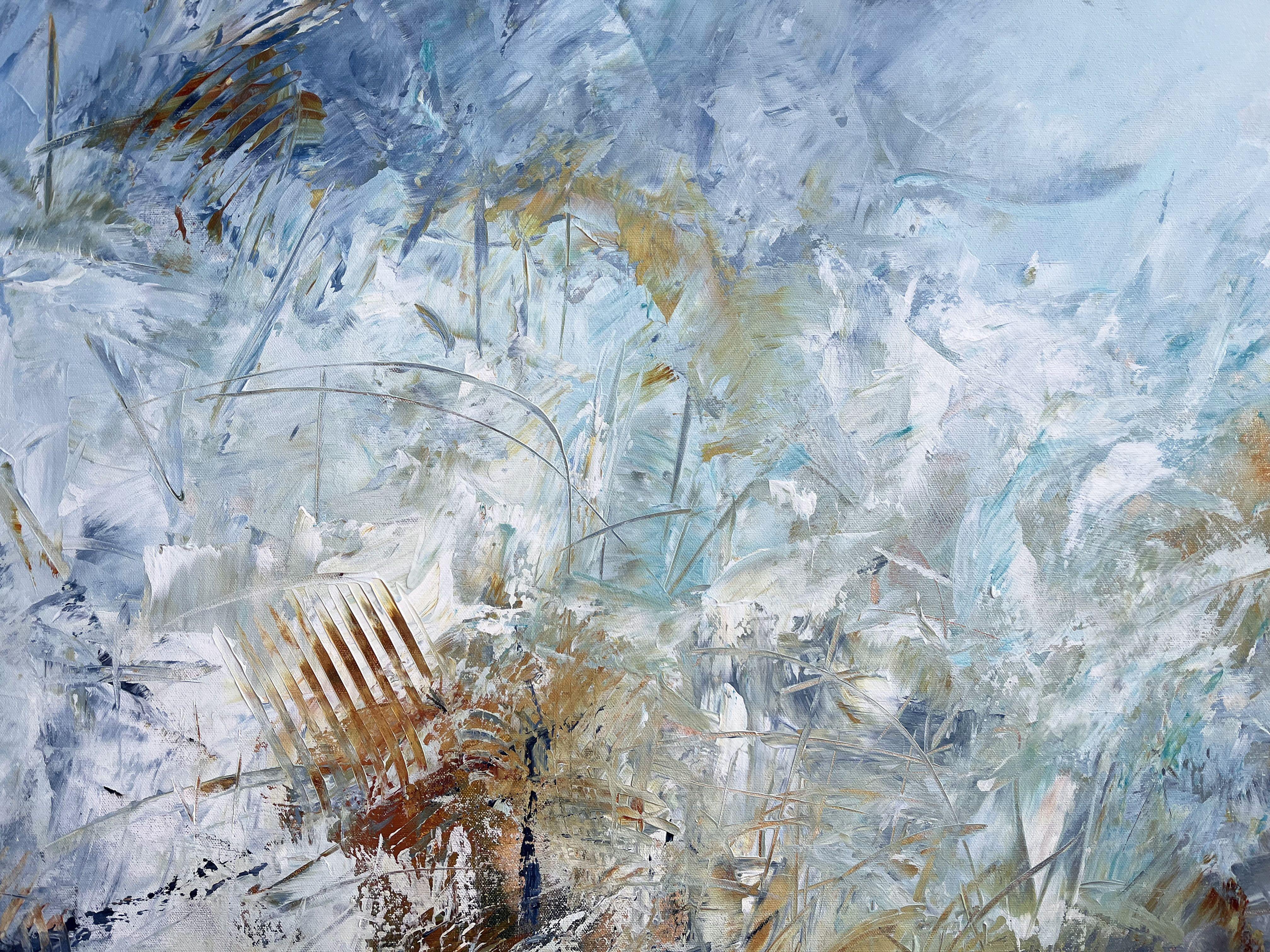 Spring Thaw, Painting, Acrylic on Canvas - Gray Abstract Painting by Filomena Booth