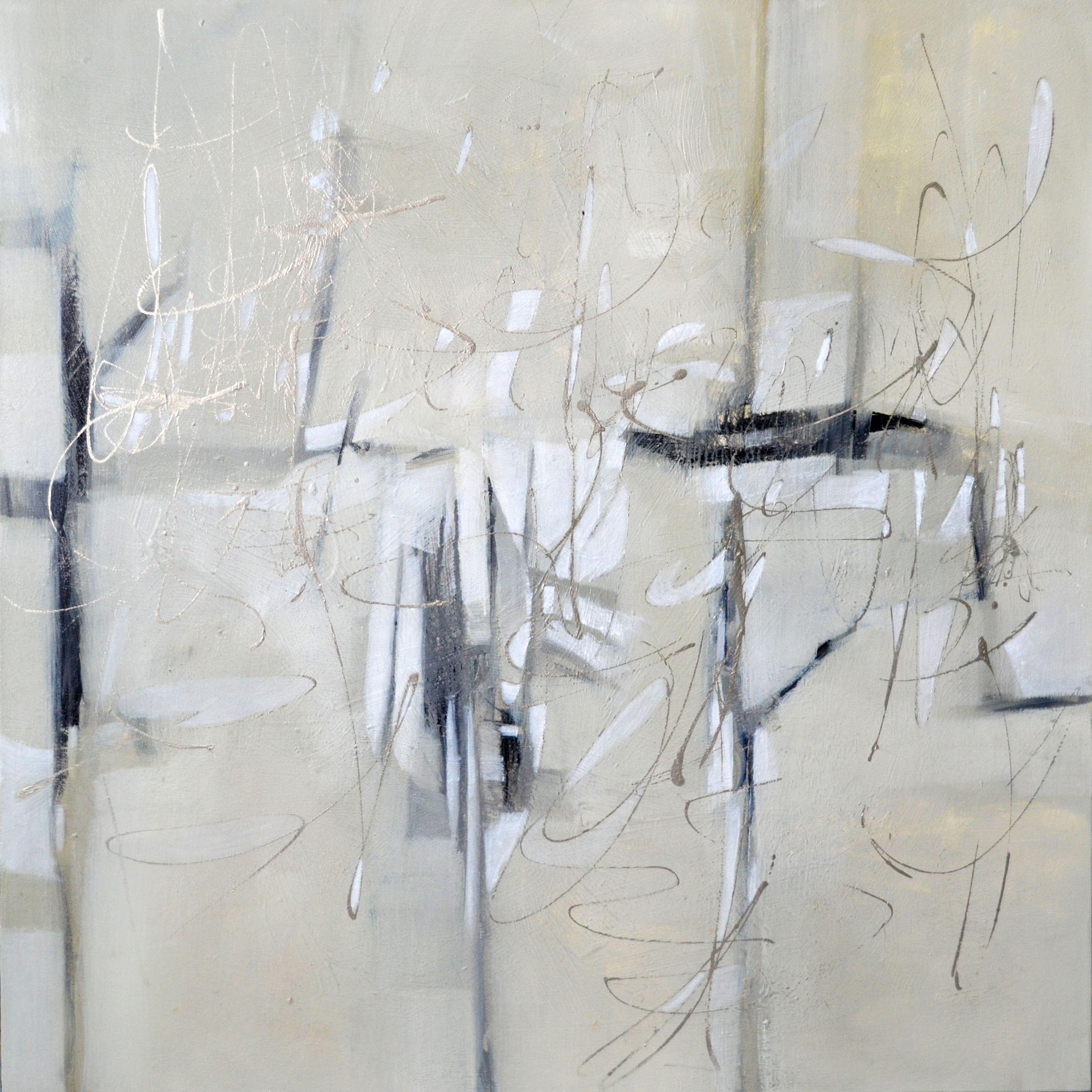 Filomena Booth Abstract Painting - Study in Gray, Painting, Acrylic on Canvas