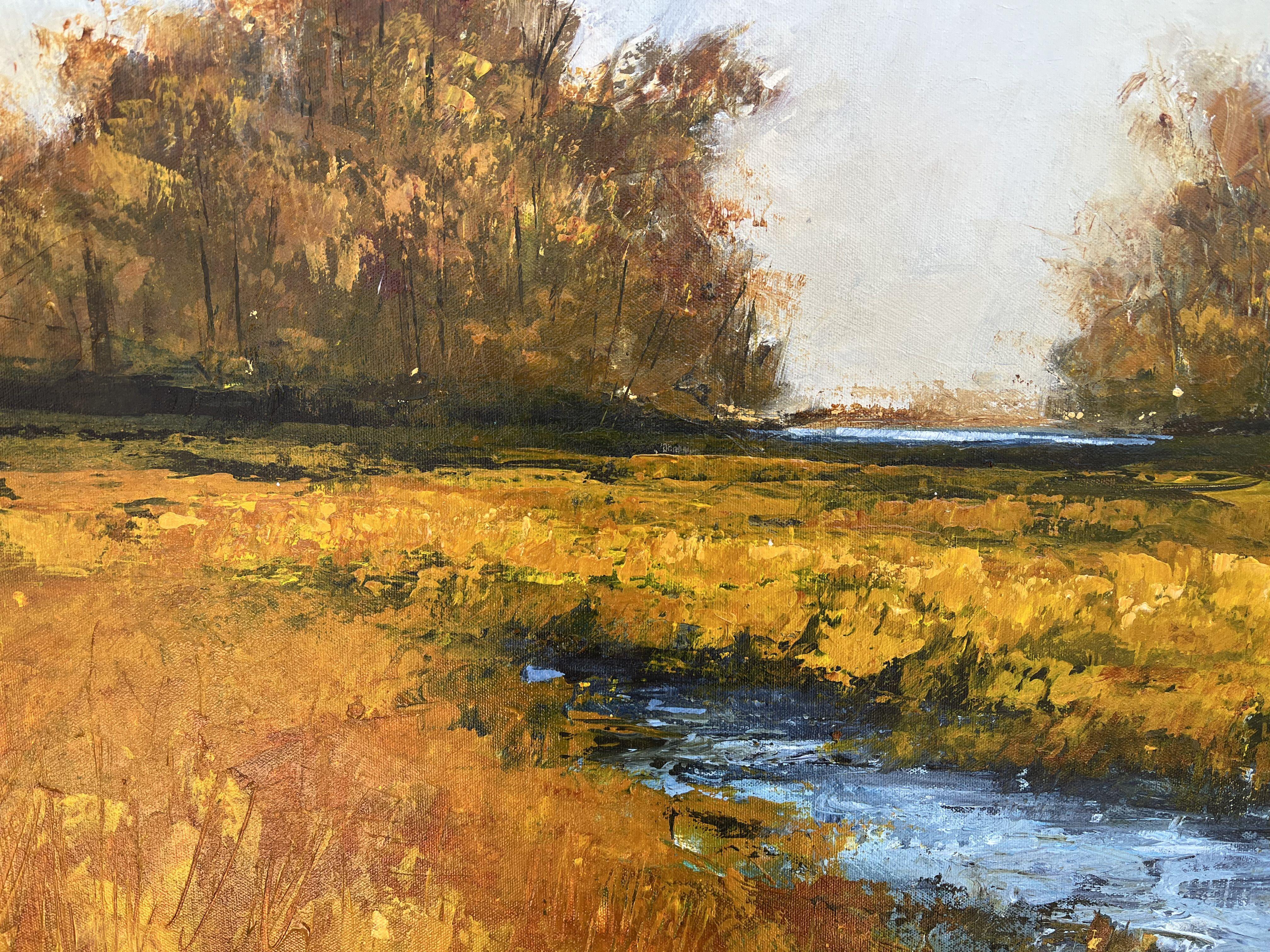 Pradera al atardecer, Pintura, Acrílico sobre lienzo - Painting Impresionista de Filomena Booth