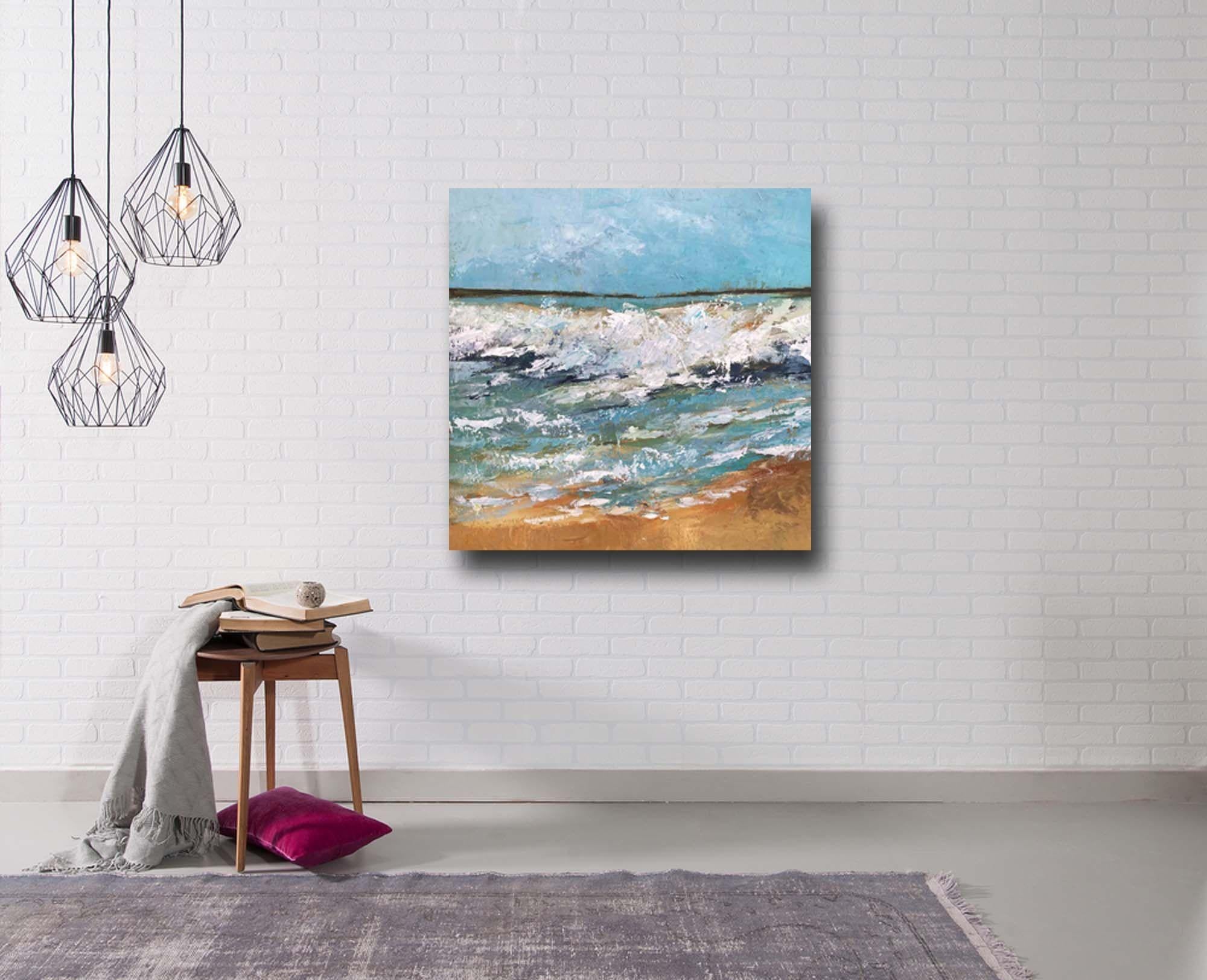 Surf's Up, peinture, acrylique sur toile - Impressionnisme Painting par Filomena Booth