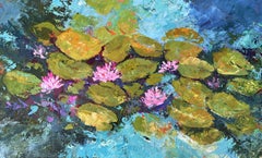 Waterlilies, Painting, Acrylic on Canvas