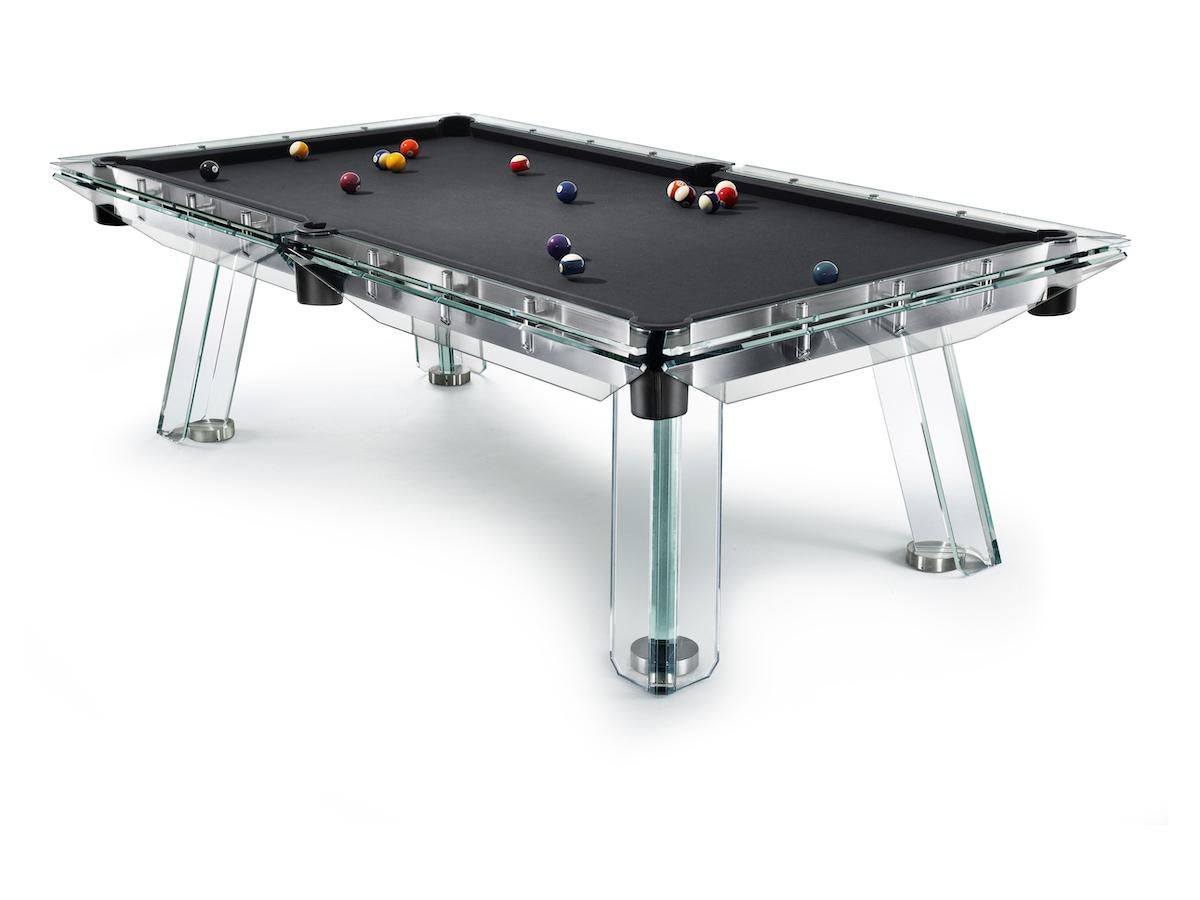 Glass Filotto Classic, Contemporary Design Pool Table/ Billiard Table by Impatia For Sale