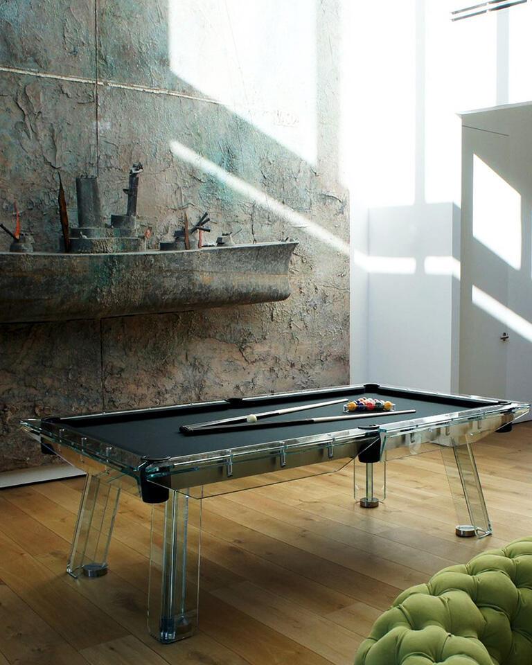 Stainless Steel Filotto Classic Edition Pool Table by Impatia For Sale