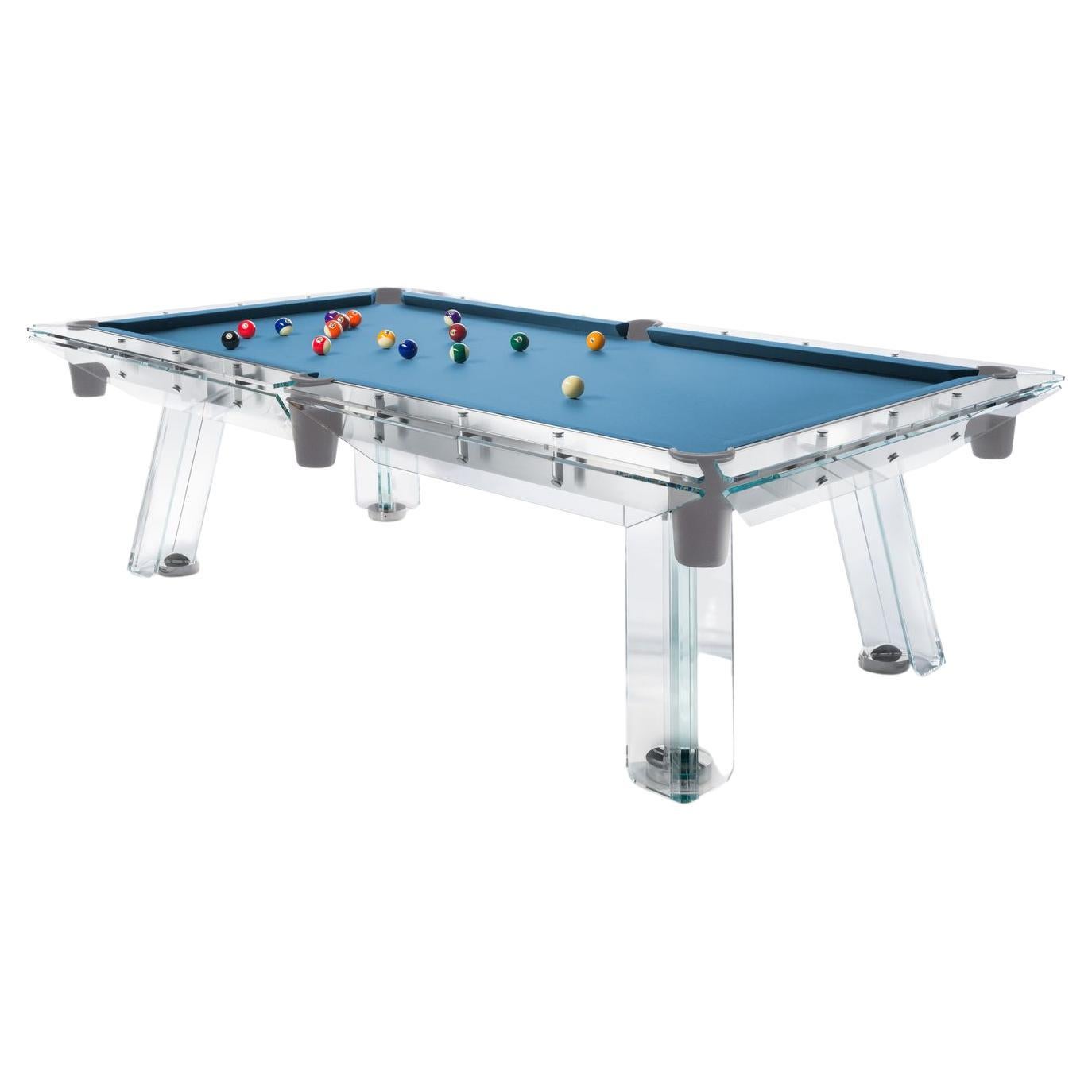 Filotto Classic Edition Tournament Blue Gray Pool Table by Impatia For Sale