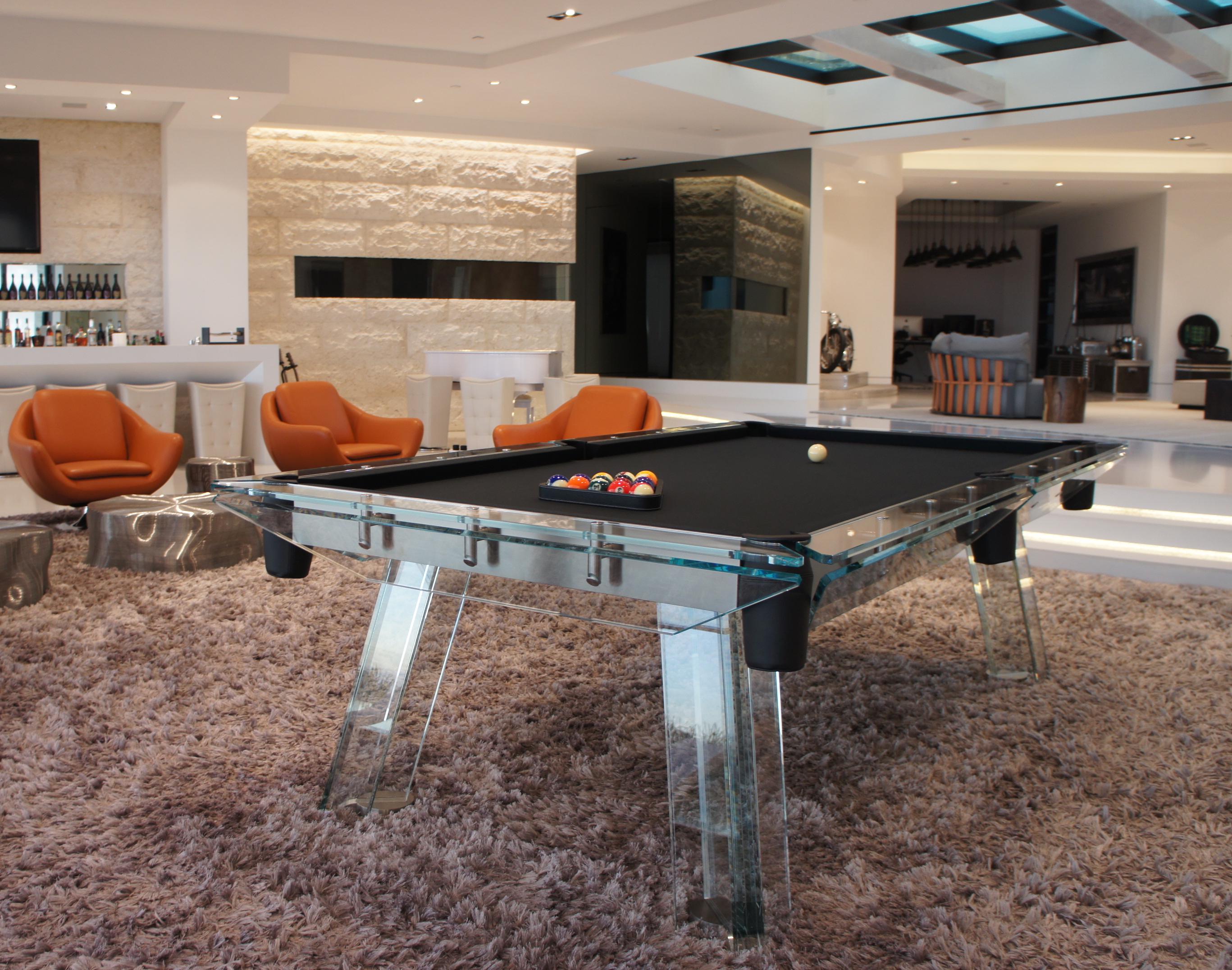 Contemporary Glass Pool Table by Impatia For Sale 1