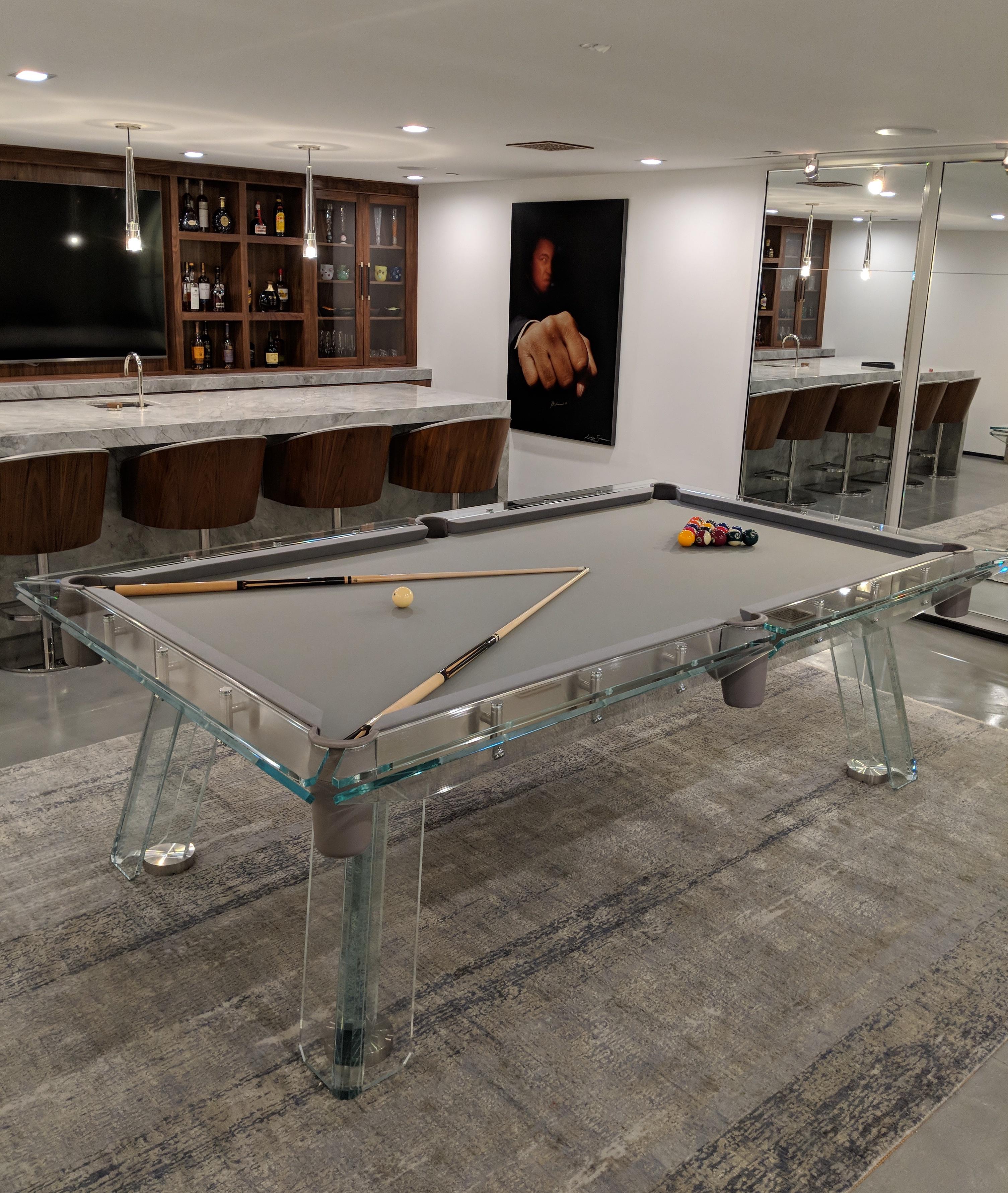 Contemporary Glass Pool Table by Impatia For Sale 2