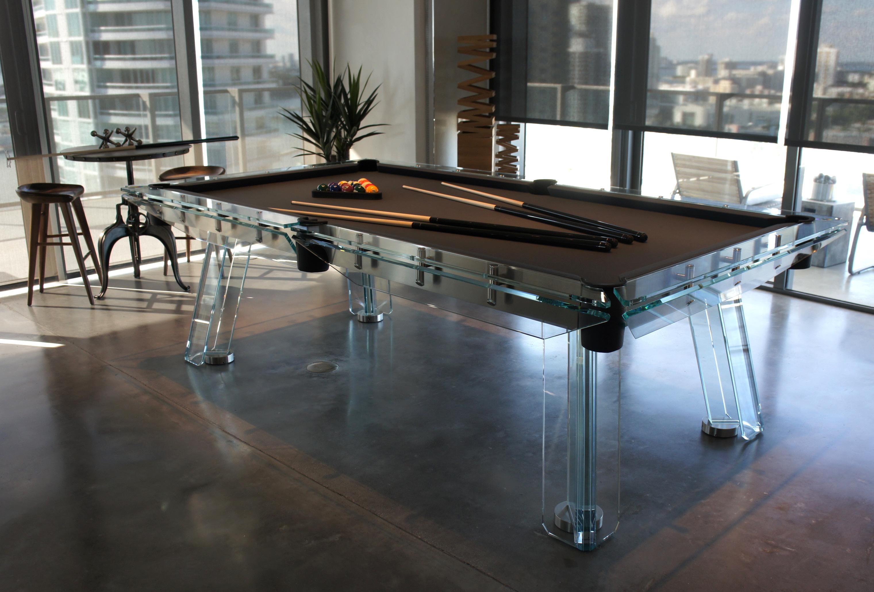 Contemporary Glass Pool Table by Impatia For Sale 3
