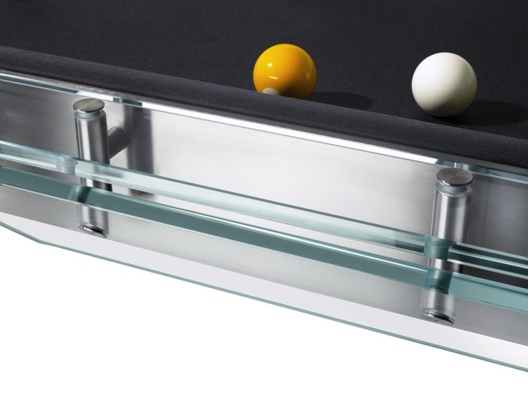 Filotto Contemporary Glass Pool Table by Impatia For Sale at 1stDibs