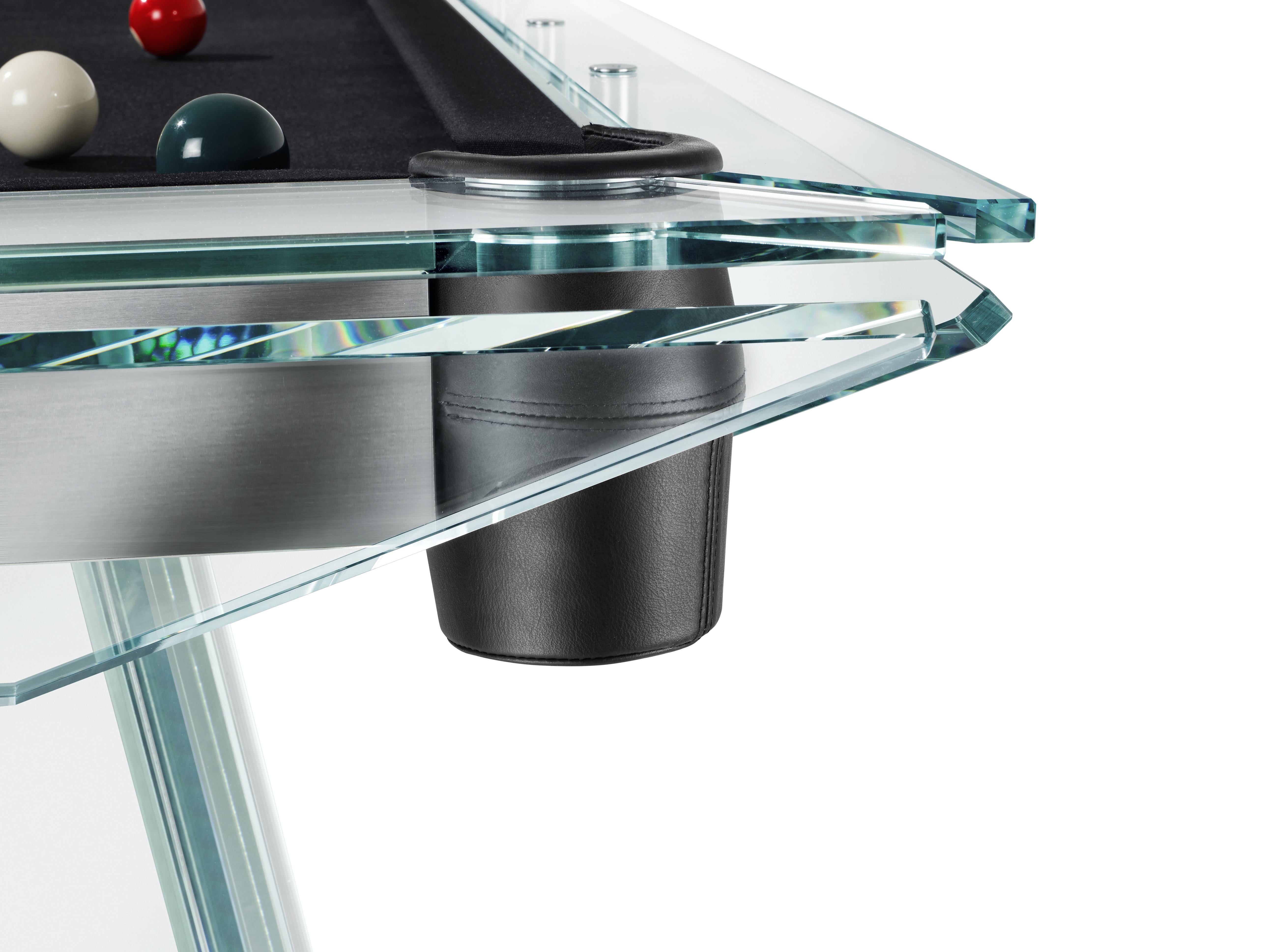 Modern Contemporary Glass Pool Table by Impatia For Sale