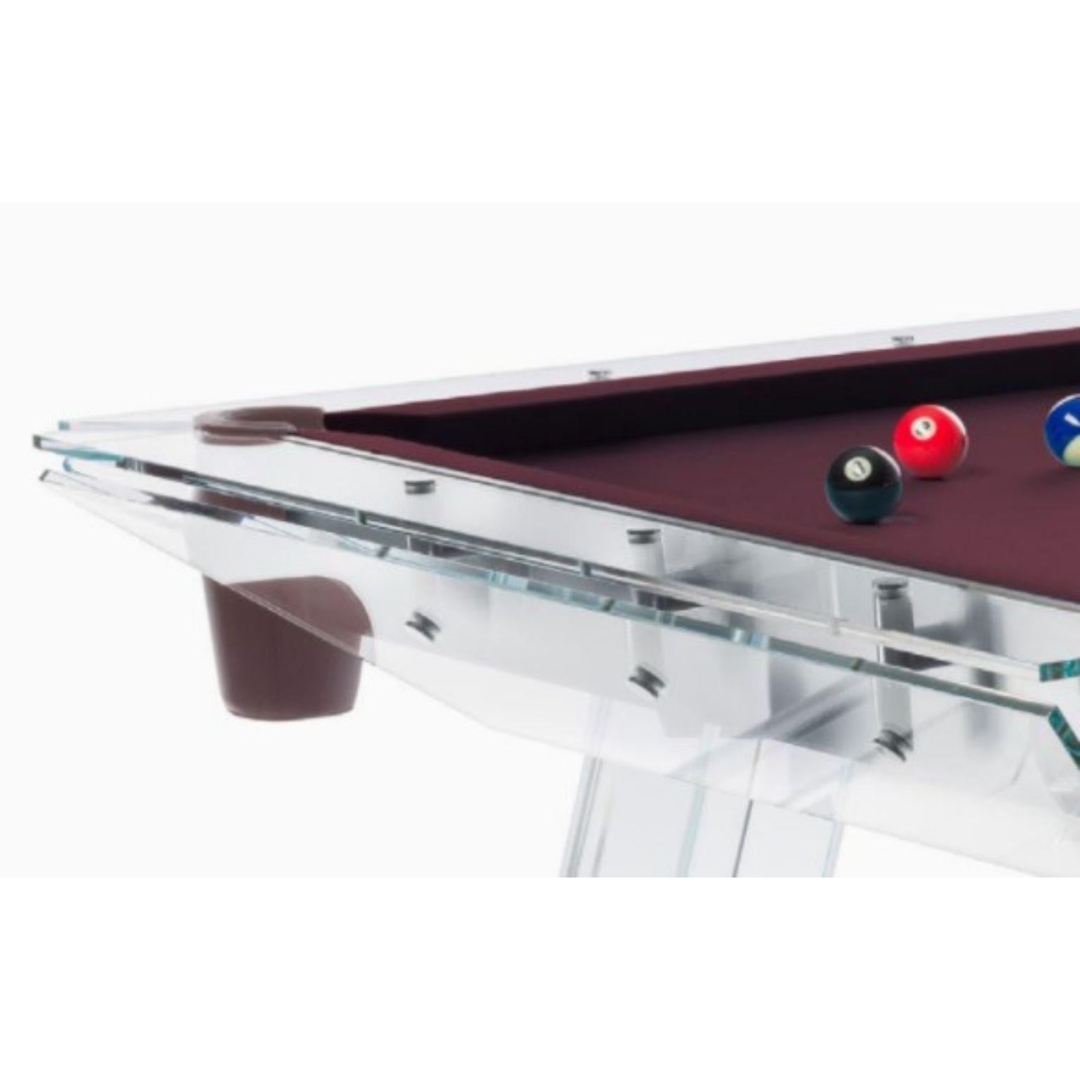 Post-Modern Filotto Gold Smoked Glass Player Pool Table by Impatia