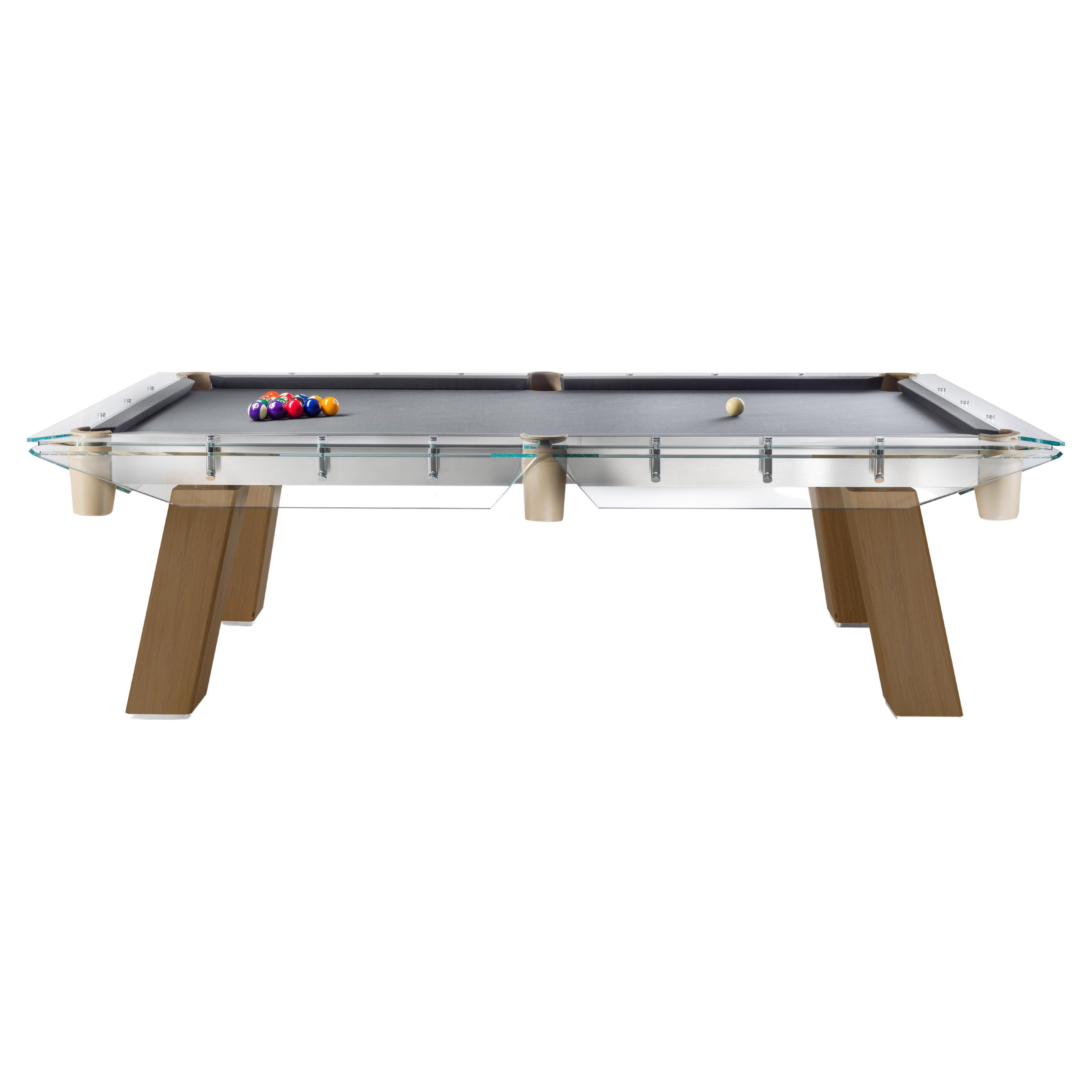 Filotto Wood Brown Oak Player Pool Table by Impatia