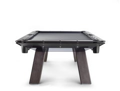 Contemporary Pool Table with Dark Oak Legs and Smoked Glass by Impatia