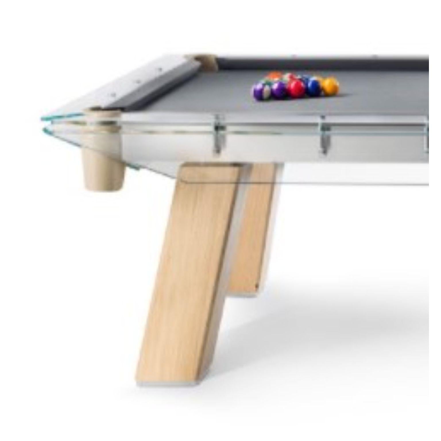 Filotto Wood Natural Oak Player POOL Table by Impatia In New Condition In Geneve, CH