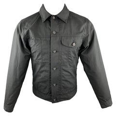 Used FILSON Size XS Black Coated Cotton Patch Pocket Button Up Trucker Jacket