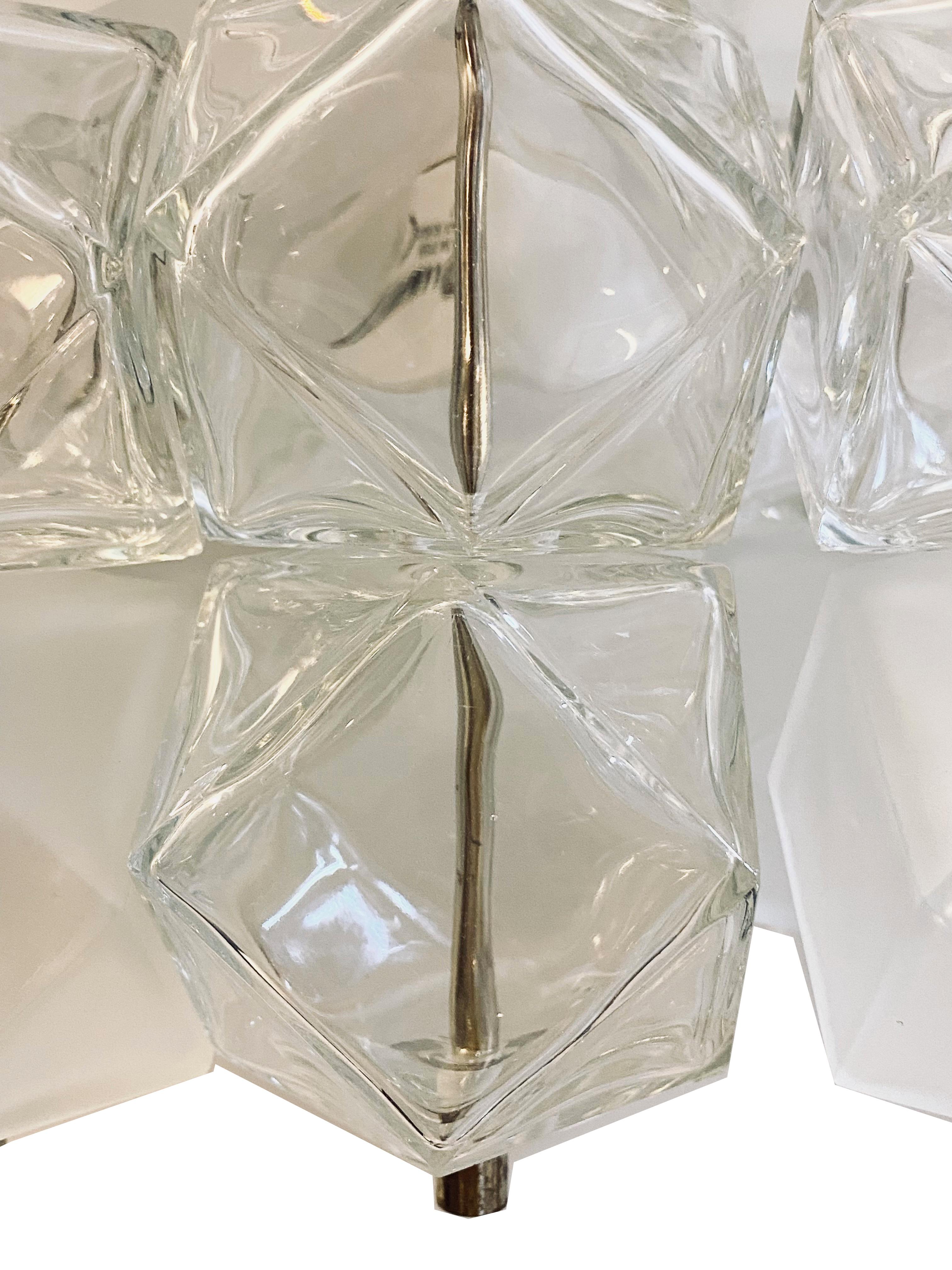 Filvem Voghera Pair of Crystal and Chromed Metal Wall Lamps, Italy 1968s In Good Condition For Sale In Naples, IT