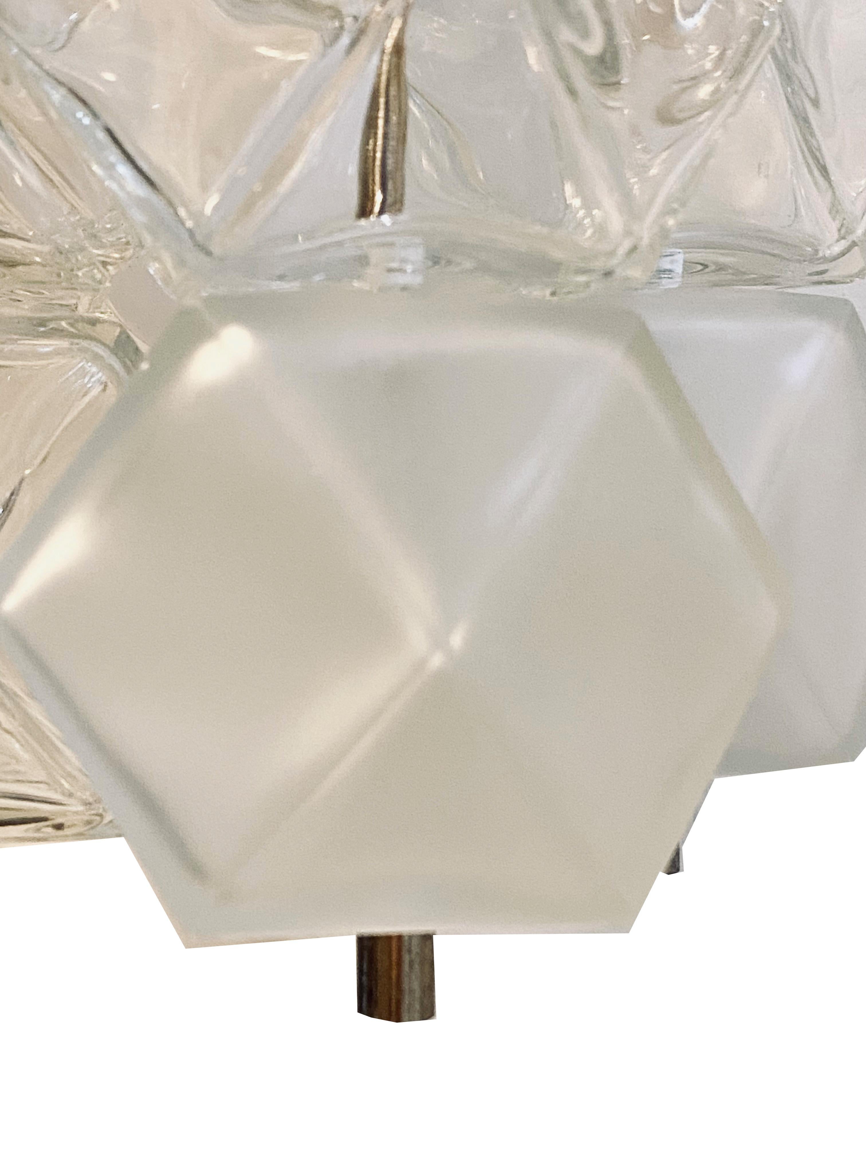 Mid-20th Century Filvem Voghera Pair of Crystal and Chromed Metal Wall Lamps, Italy 1968s For Sale