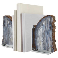 Fim Bookends in Agate and Brass by Anna Rabinowitz