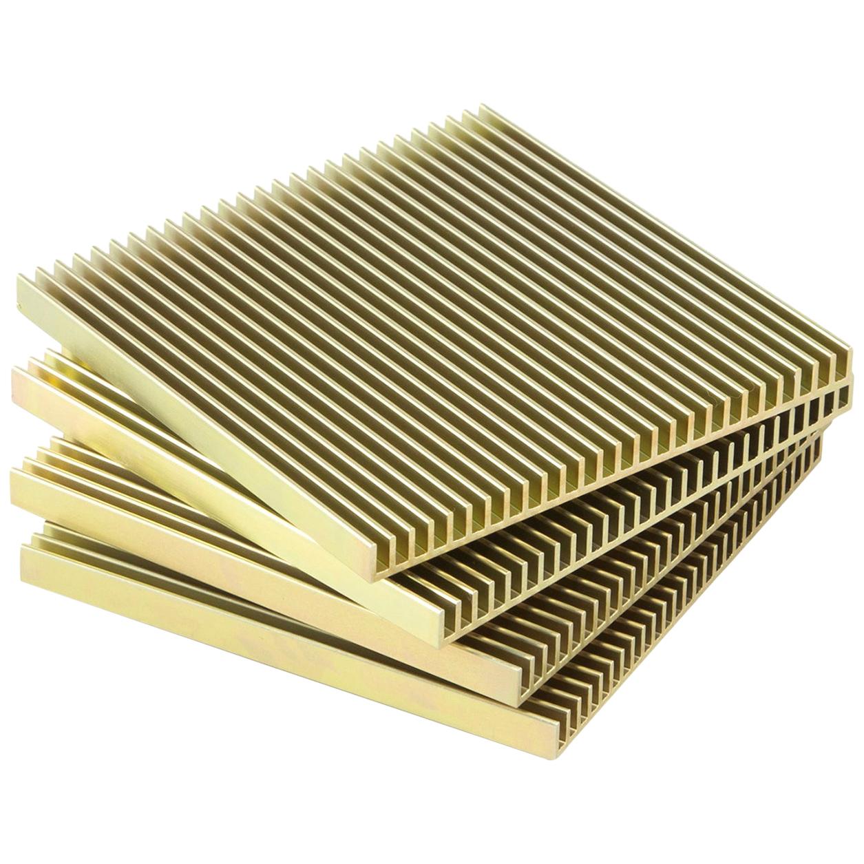 Fin Coasters from Souda, Factory 2nds, Set of Four, Gold