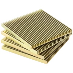 Fin Coasters from Souda, Factory 2nds, Set of Four, Gold