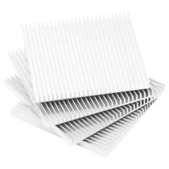 Fin Coasters from Souda, in Stock, Set of Four, Anodized Silver, Modern