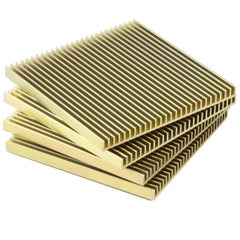 Fin Coasters from Souda, In Stock, Set of Four, Gold, Modern, Minimal