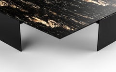 Fin Cocktail Table in Metal and Stone