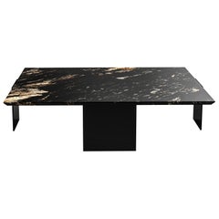 Fin Cocktail Table in Metal and Stone