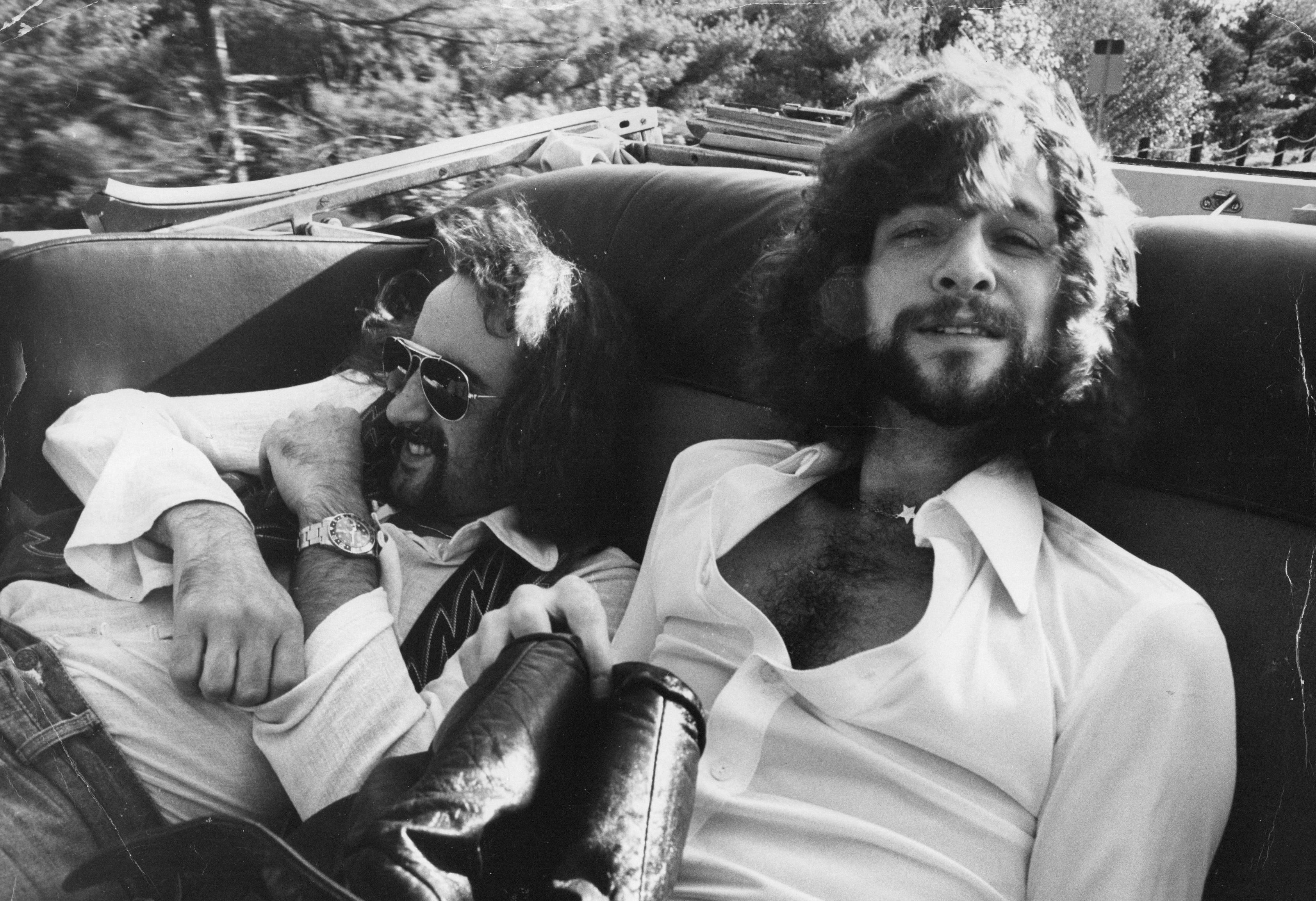 Fin Costello Black and White Photograph - John McVie and Bob Welch in Backseat Vintage Original Photograph
