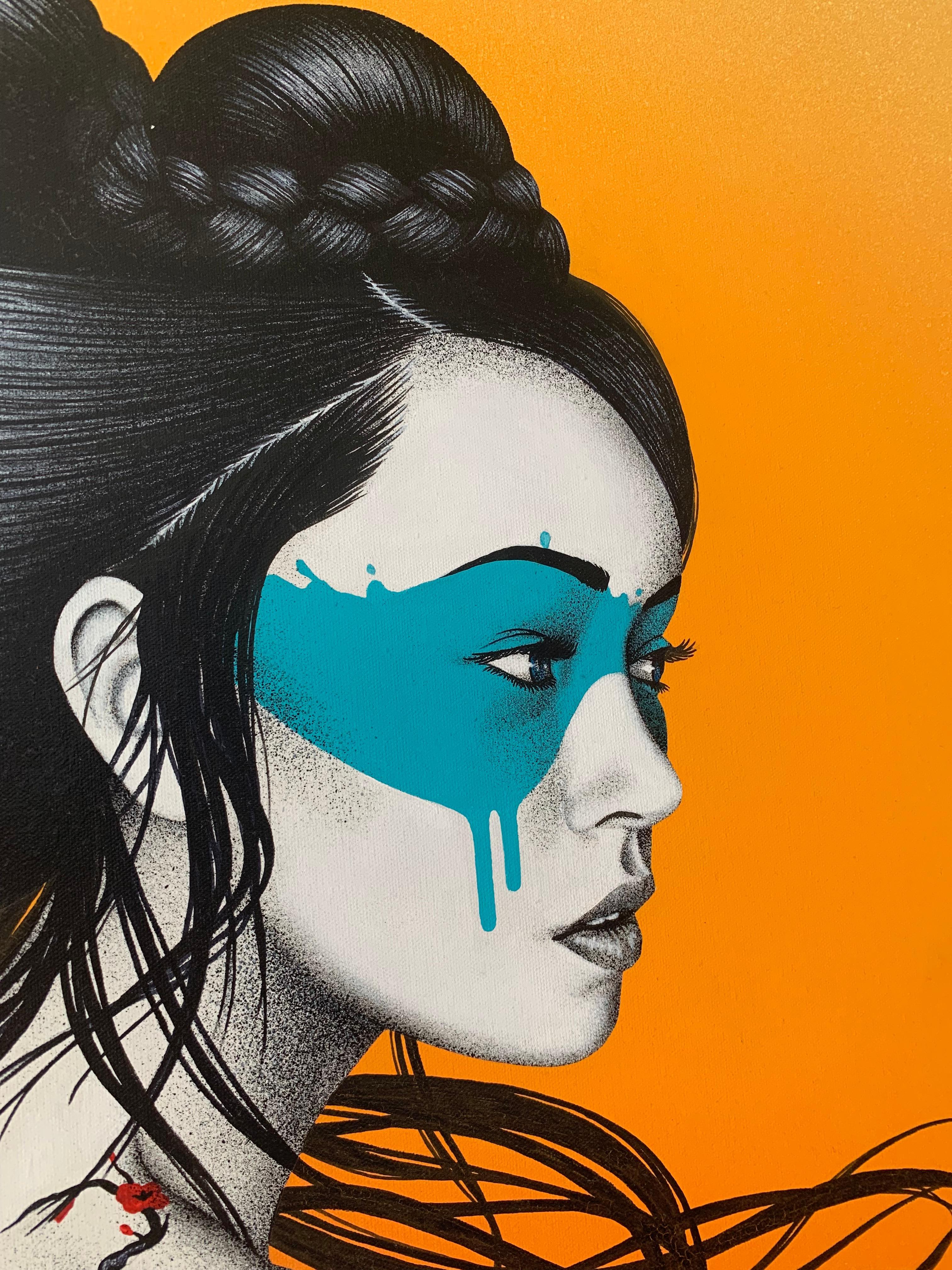 Okurimono (2014) di Fin DAC, Originale, Unico Acrilico e Vernice Spray su Tela 1