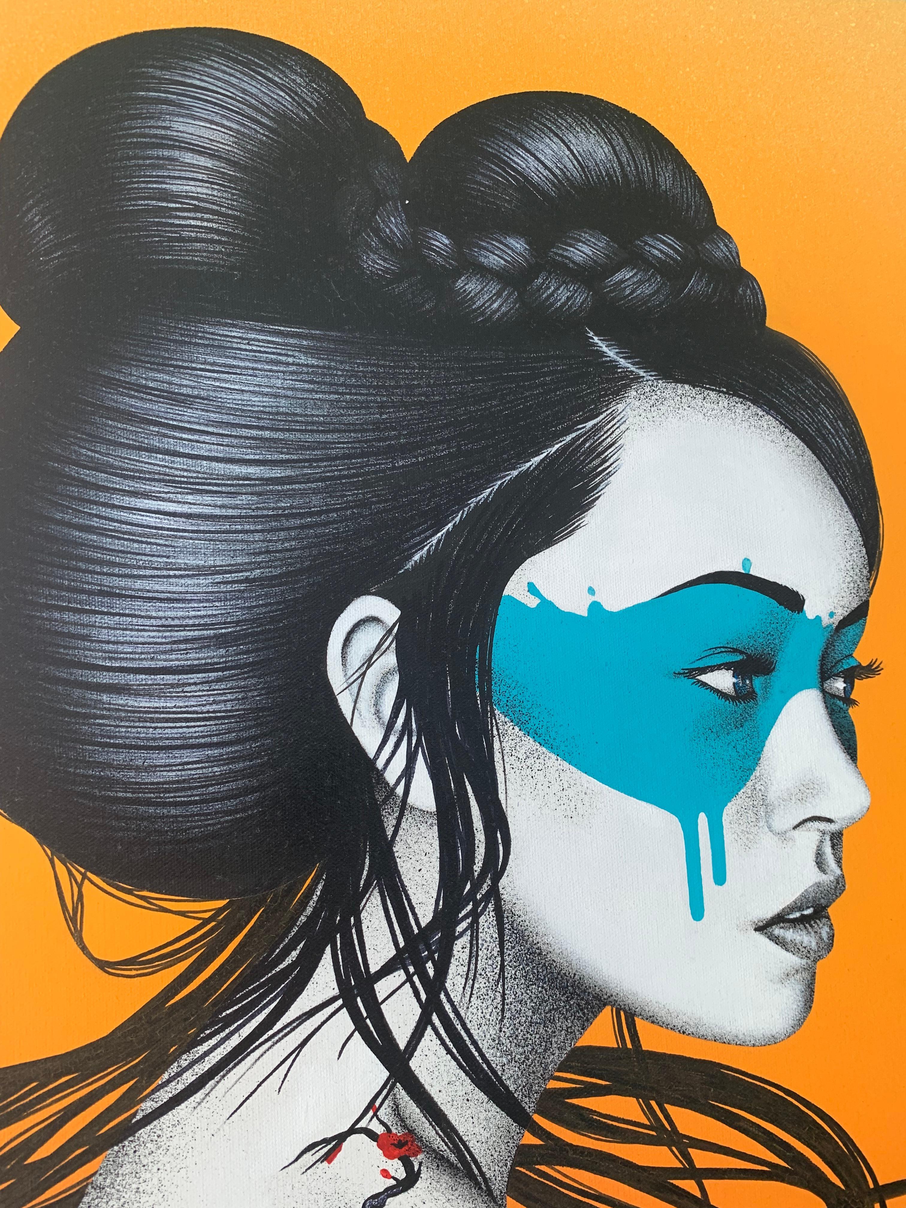 Okurimono (2014) di Fin DAC, Originale, Unico Acrilico e Vernice Spray su Tela 2
