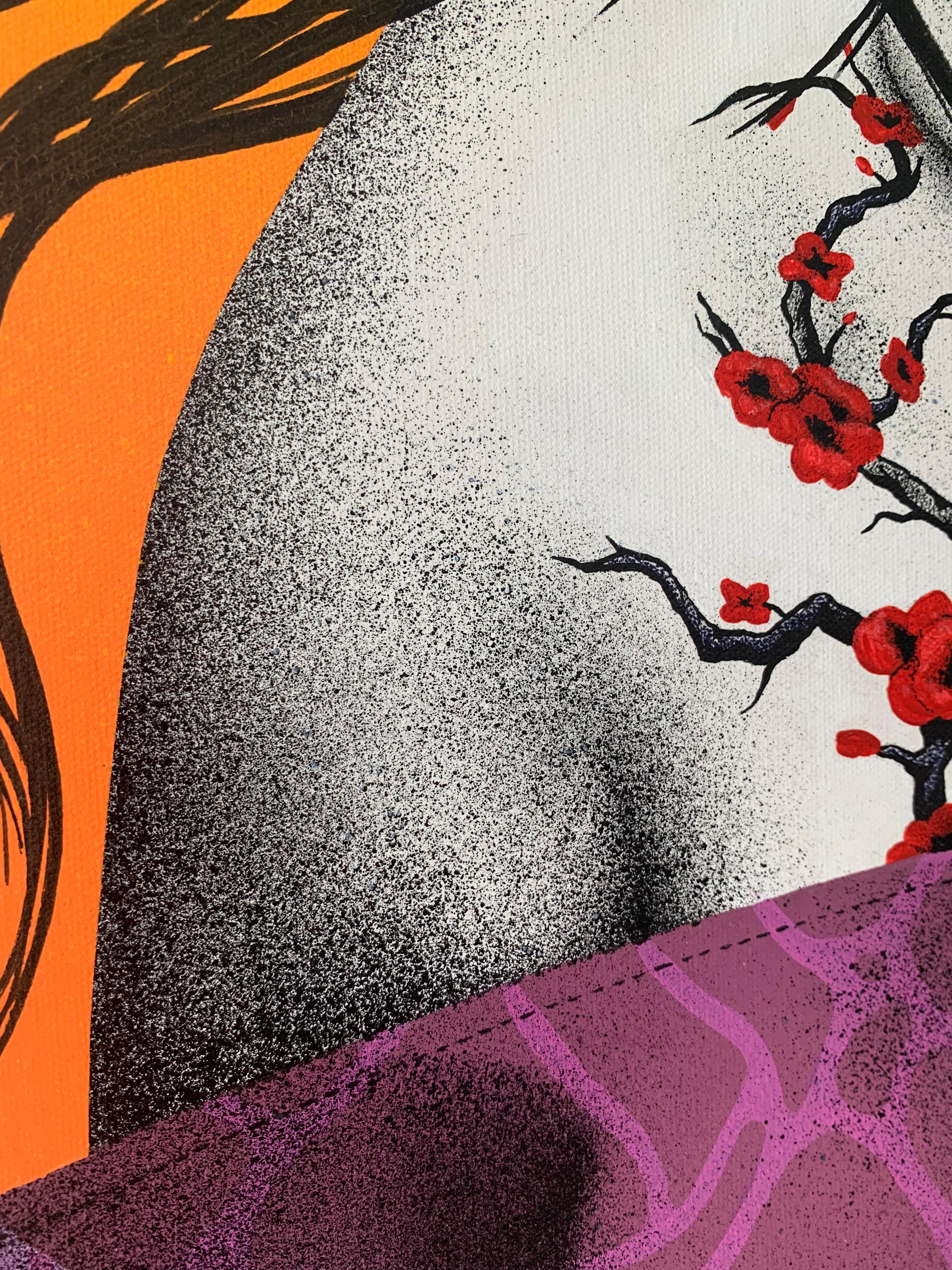 Okurimono (2014) di Fin DAC, Originale, Unico Acrilico e Vernice Spray su Tela 4