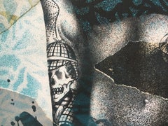 Belloloha "Disintegration" Collage/Decollage with Screenprint and Spraypaint