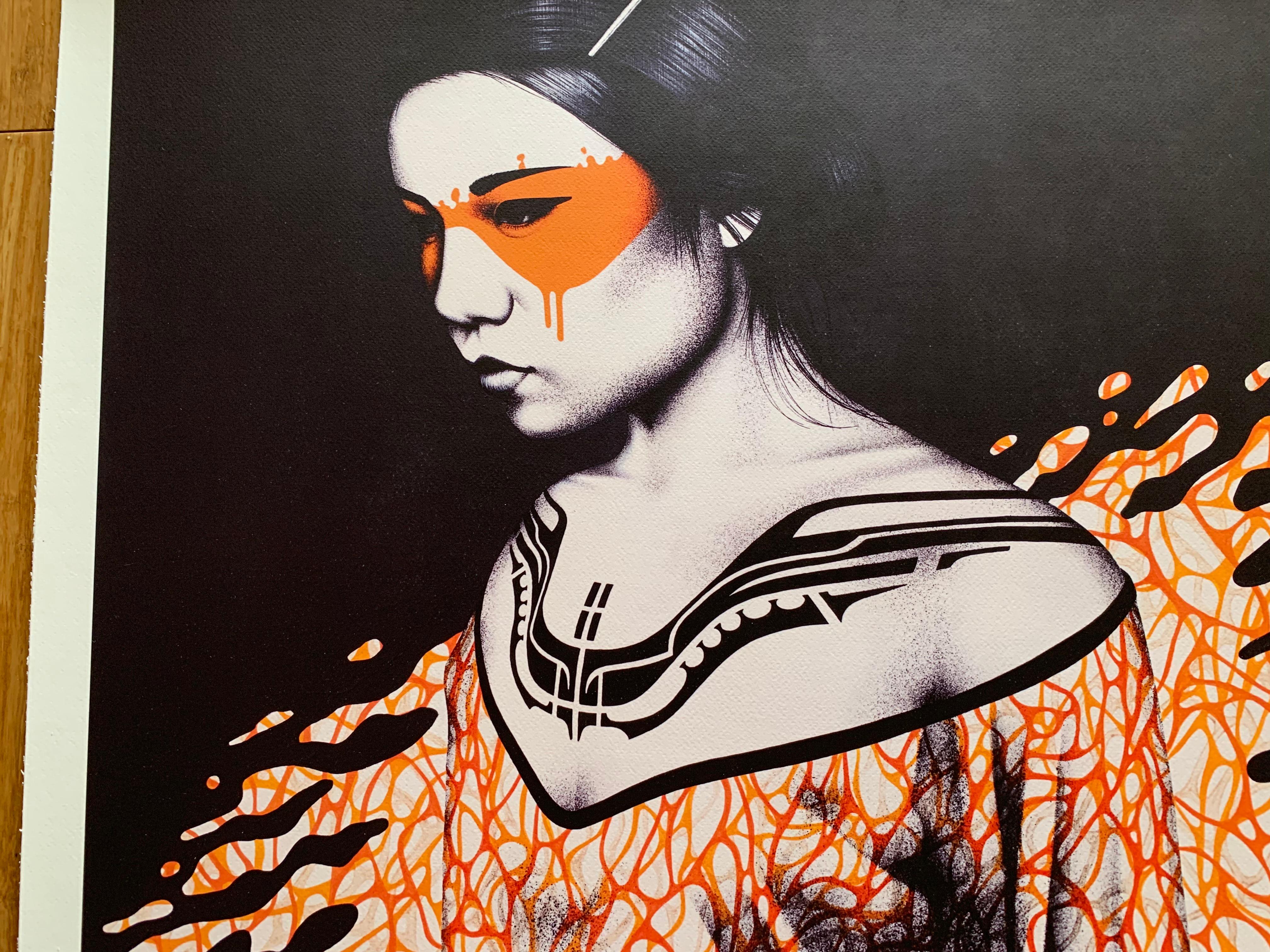 SPLASH by FinDAC x Christina Angelina Serigrafía en una Edición de 10 - Figurative Print Negro de Fin DAC