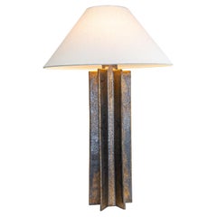 FIN Shade Table Lamp, Noir Stardust, hanbuilt ceramic lamp by Kalin Asenov