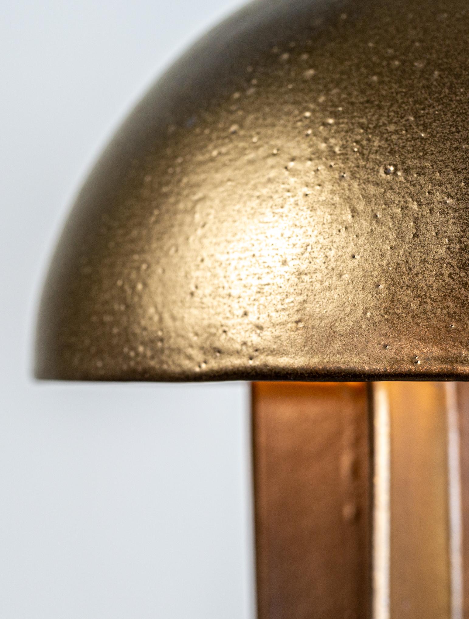 FIN Dome Ceramic Table Lamp, Gold with Black Highlights Glaze, by Kalin Asenov In New Condition For Sale In Savannah, GA