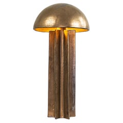Lampe de table FIN, finition or, lampe dôme en céramique fabriquée à la main par Kalin Asenov