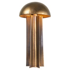 FIN Dome Ceramic Table Lamp, Gold with Black Highlights Glaze, by Kalin Asenov
