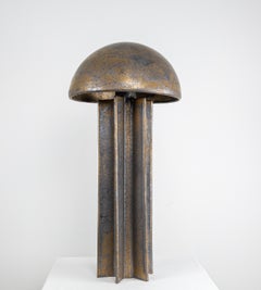 FIN table lamp, Noir Stardust, hanbuilt ceramic dome lamp by Kalin Asenov