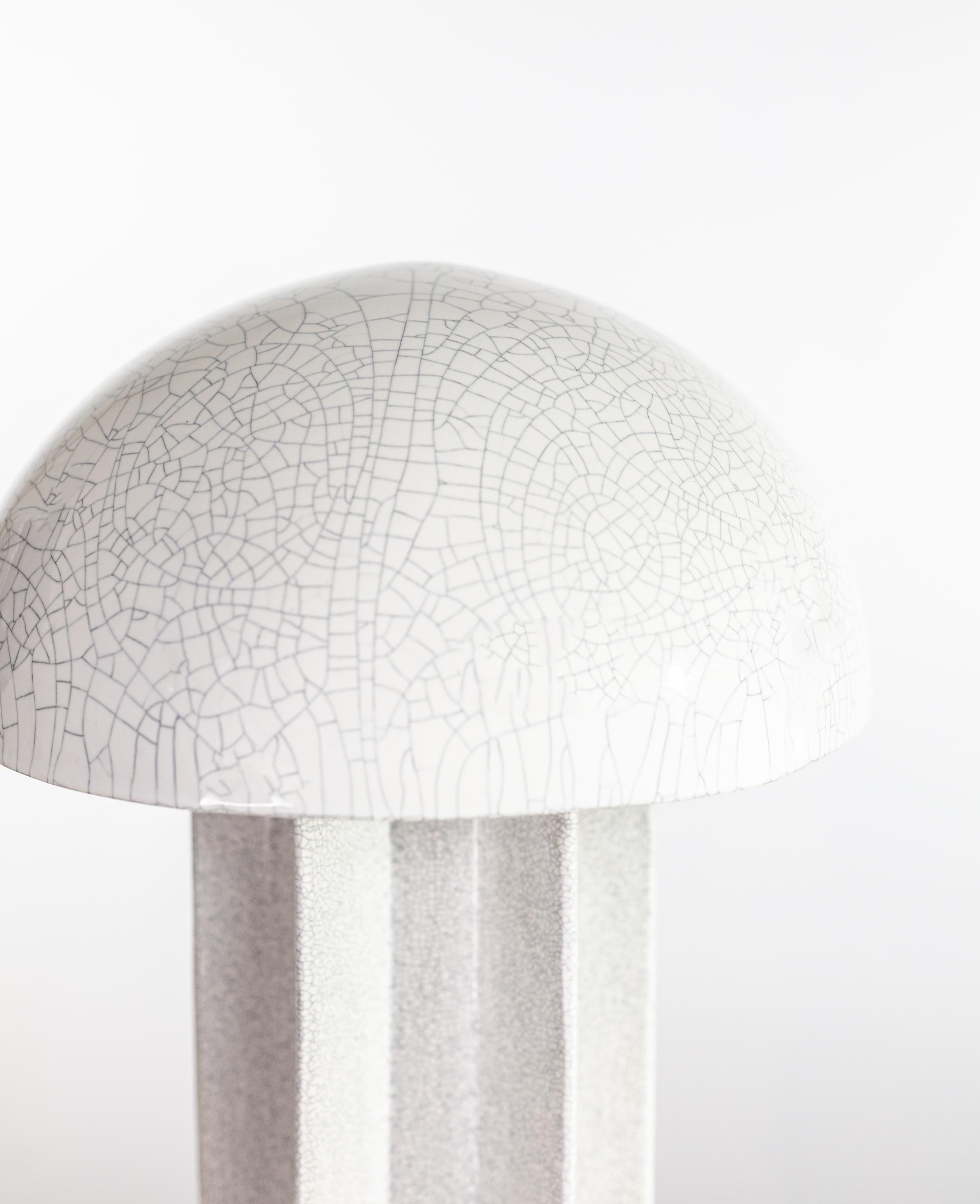 Lámpara de sobremesa FIN, Snowdrift Lace, lámpara de cúpula de cerámica hecha a mano por Kalin Asenov en venta 2