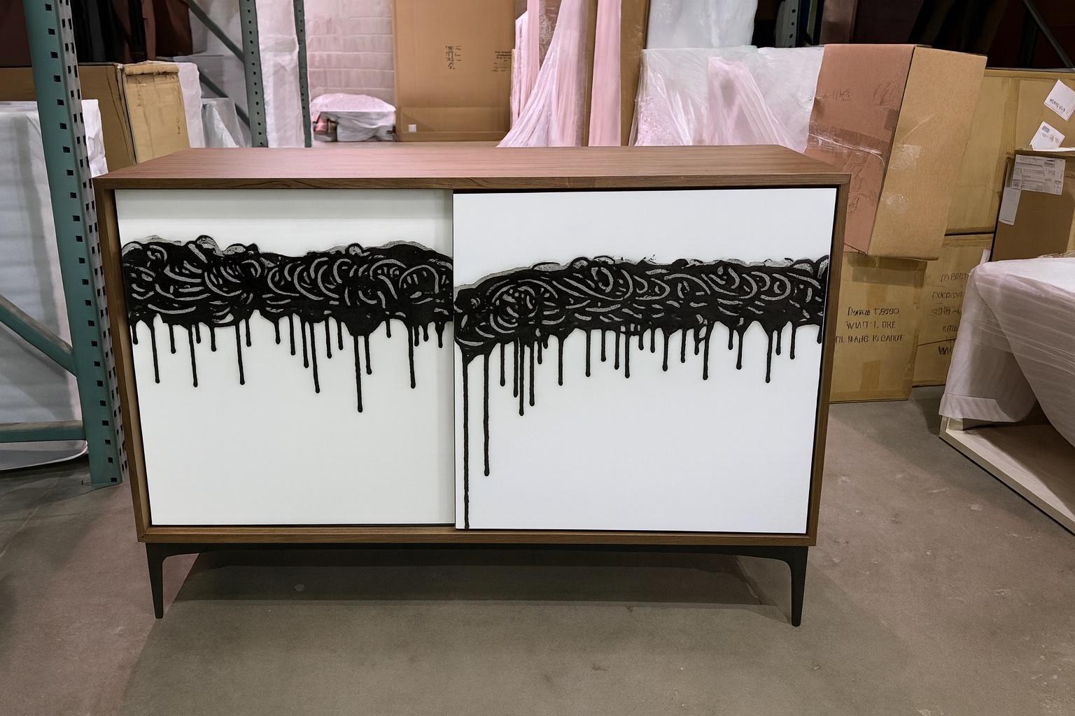 Finage Art Cabinet by Morgan Clayhall — Walnut, Sliding Doors, In Stock. In New Condition For Sale In Toronto, CA