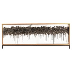 FInage Credenza by Morgan Clayhall, mix media artwork on doors, custom