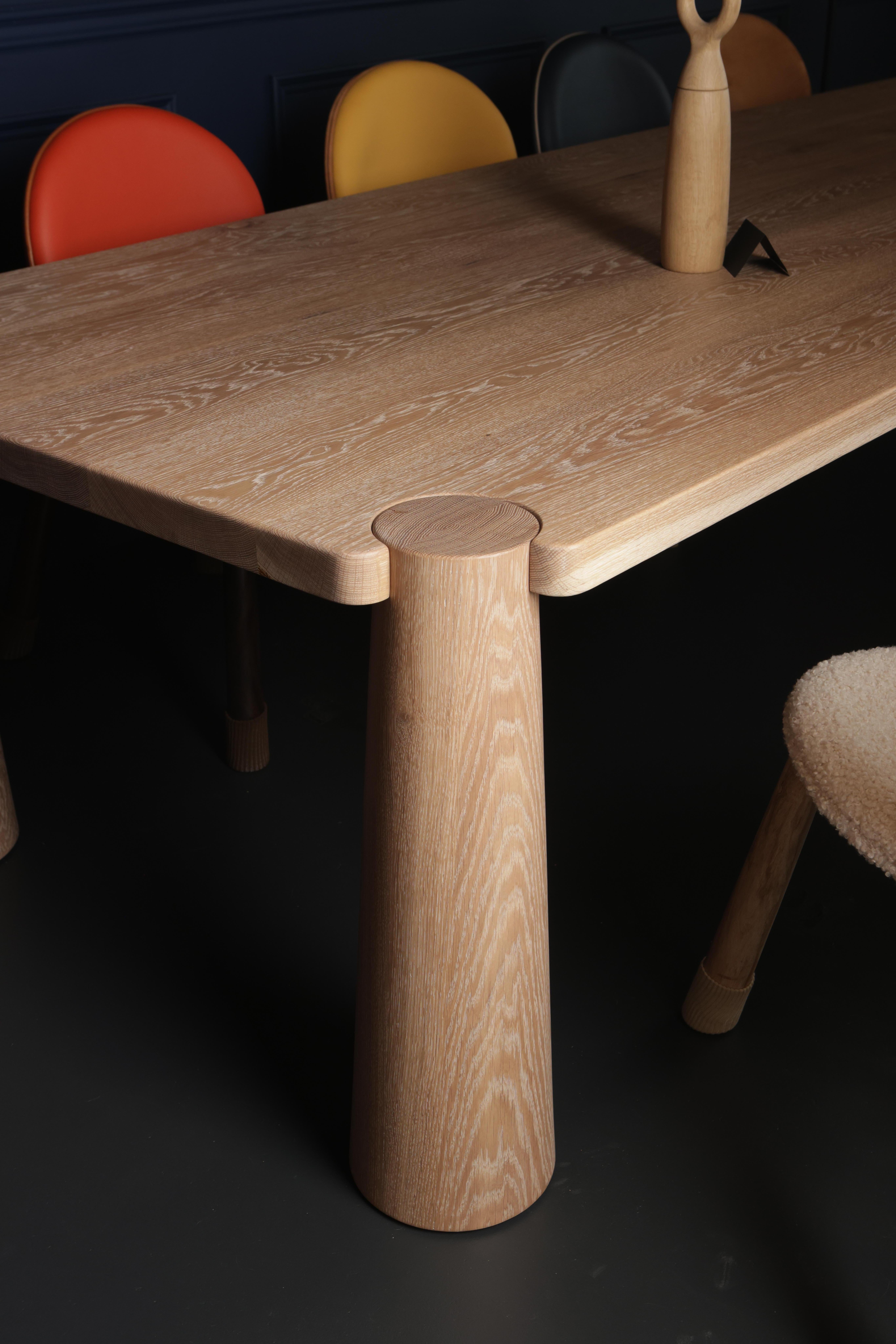 FINAL BALANCE  - Custom Modular Stor Dining Table, Solid White Oak In New Condition In Calgary, CA