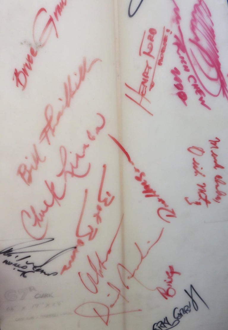 Final Clark Foam Surfboard Blank Signed by Surfing Legends For Sale at