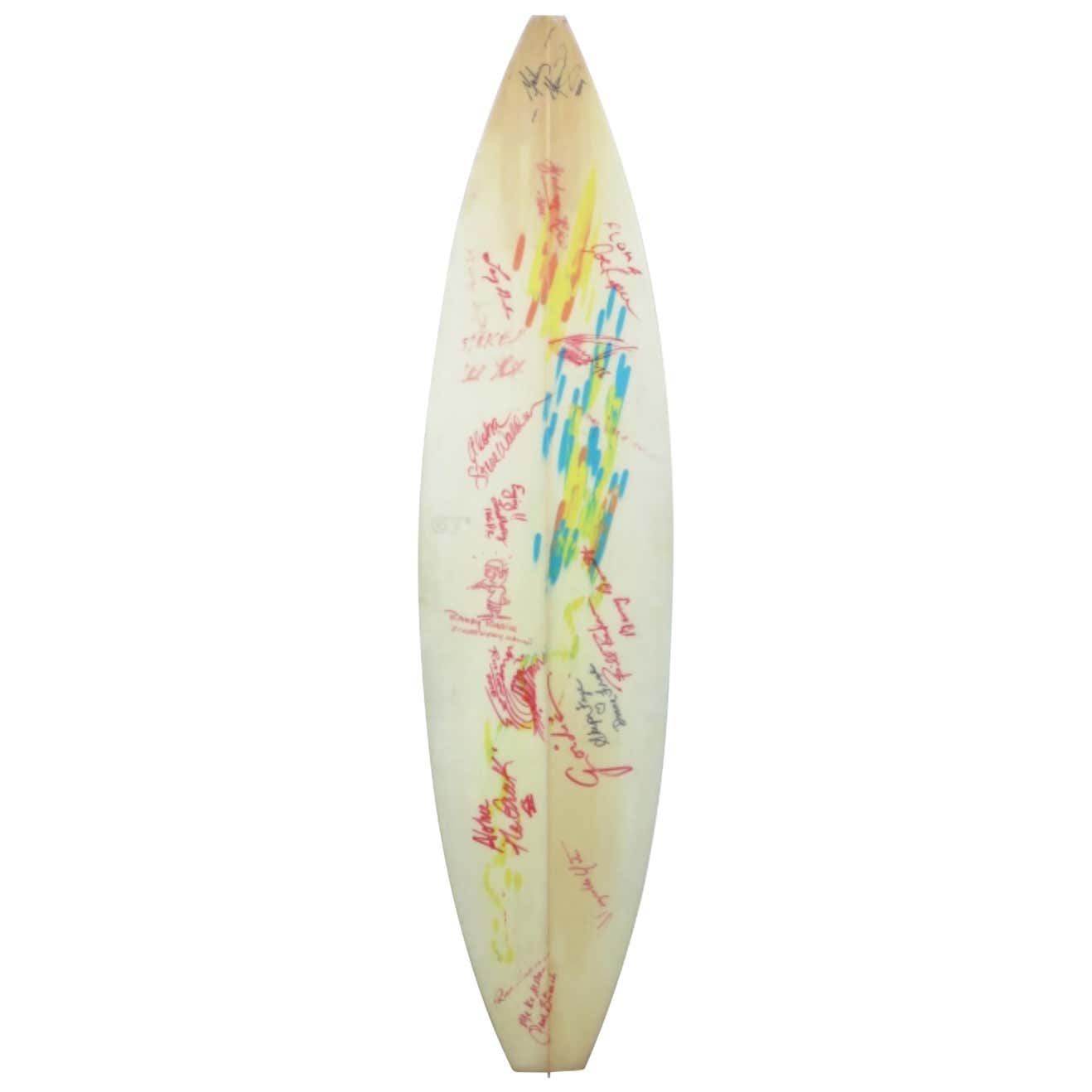 Final Clark Foam Surfboard Blank Signed by Surfing Legends For Sale at