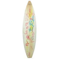 Used Final Clark Foam Surfboard Blank Signed by Surfing Legends