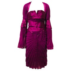 Final collection F/W look #27 Tom Ford for GUCCI magenta silk dress